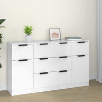 Thumbnail for 3-tlg. Sideboard-Set Hochglanz-Weiß Holzwerkstoff