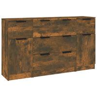 Thumbnail for 3-tlg. Sideboard-Set Räuchereiche Holzwerkstoff