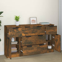 Thumbnail for 3-tlg. Sideboard-Set Räuchereiche Holzwerkstoff