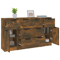 Thumbnail for 3-tlg. Sideboard-Set Räuchereiche Holzwerkstoff