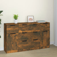 Thumbnail for 3-tlg. Sideboard-Set Räuchereiche Holzwerkstoff