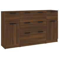 Thumbnail for 3-tlg. Sideboard-Set Braun Eichen-Optik Holzwerkstoff