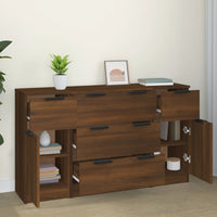 Thumbnail for 3-tlg. Sideboard-Set Braun Eichen-Optik Holzwerkstoff