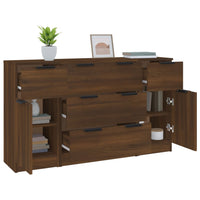 Thumbnail for 3-tlg. Sideboard-Set Braun Eichen-Optik Holzwerkstoff