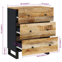 Thumbnail for Sideboard 60x33x75 cm Massivholz Mango