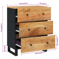 Thumbnail for Sideboard 60x33x75 cm Massivholz Akazie