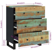 Thumbnail for Sideboard 60x33x75 cm Altholz Massiv
