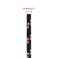 Thumbnail for Bootsseil Schwarz 10 mm 100 m Polypropylen