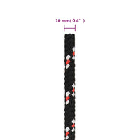 Thumbnail for Bootsseil Schwarz 10 mm 500 m Polypropylen