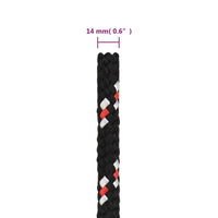 Thumbnail for Bootsseil Schwarz 14 mm 100 m Polypropylen