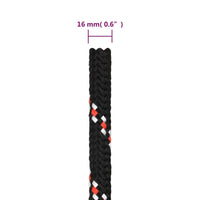Thumbnail for Bootsseil Schwarz 16 mm 100 m Polypropylen