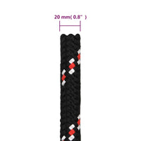 Thumbnail for Bootsseil Schwarz 20 mm 25 m Polypropylen