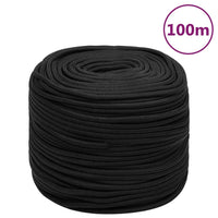 Thumbnail for Bootsseil Schwarz 8 mm 100 m Polypropylen