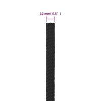 Thumbnail for Bootsseil Schwarz 12 mm 100 m Polypropylen