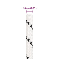 Thumbnail for Bootsseil Geflochten Weiß 16 mmx25 m Polyester