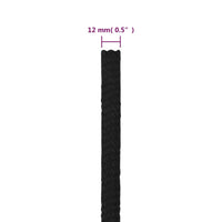 Thumbnail for Arbeitsseil Schwarz 12 mm 50 m Polyester