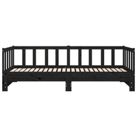 Thumbnail for Tagesbett Ausziehbar Schwarz 2x(90x190) cm Massivholz Kiefer
