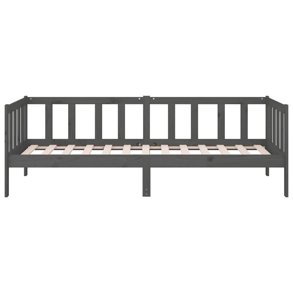 Tagesbett Grau 80x200 cm Massivholz Kiefer