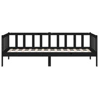 Thumbnail for Tagesbett Schwarz 80x200 cm Massivholz Kiefer