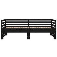 Thumbnail for Tagesbett Ausziehbar Schwarz 2x(80x200) cm Massivholz Kiefer