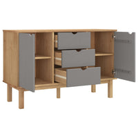 Thumbnail for Sideboard OTTA Braun&Grau 113,5x43x73 cm Massivholz Kiefer
