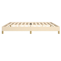 Thumbnail for Bettgestell ohne Matratze Creme 200x200 cm Stoff