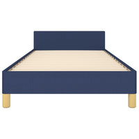 Thumbnail for Bettgestell mit Kopfteil Blau 100x200 cm Stoff