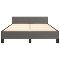Thumbnail for Bettgestell mit Kopfteil Grau 120x200 cm Kunstleder