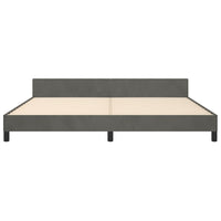 Thumbnail for Bettgestell mit Kopfteil Dunkelgrau 200x200 cm Samt