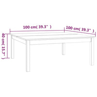 Thumbnail for Couchtisch Grau 100x100x40 cm Massivholz Kiefer