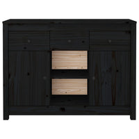 Thumbnail for Sideboard Schwarz 100x35x74,5 cm Massivholz Kiefer