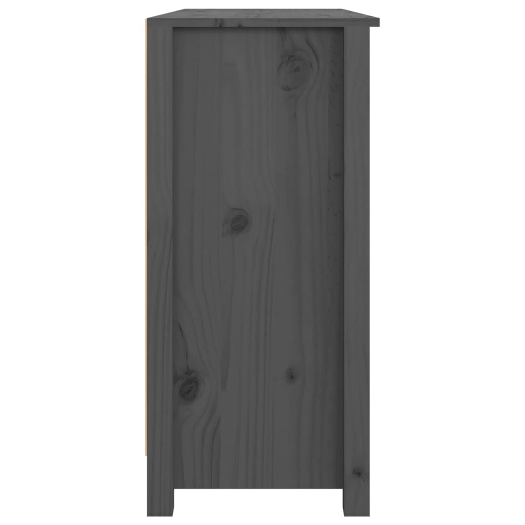 Sideboard Grau 100x35x74 cm Massivholz Kiefer