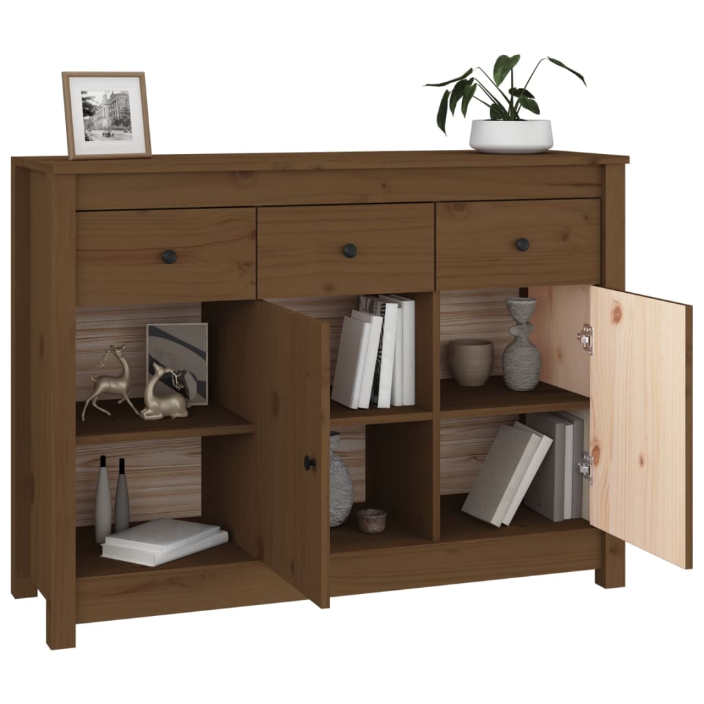 Sideboard Honigbraun 100x35x74 cm Massivholz Kiefer