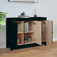 Thumbnail for Sideboard Schwarz 100x35x74 cm Massivholz Kiefer