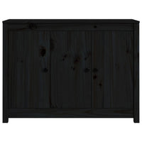 Thumbnail for Sideboard Schwarz 100x35x74 cm Massivholz Kiefer
