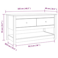 Thumbnail for Couchtisch Schwarz 102x49x55 cm Massivholz Kiefer