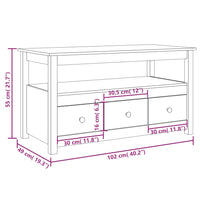 Thumbnail for Couchtisch 102x49x55 cm Massivholz Kiefer