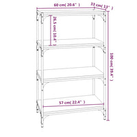 Thumbnail for Bücherregal Schwarz 60x33x100 cm Holzwerkstoff und Stahl