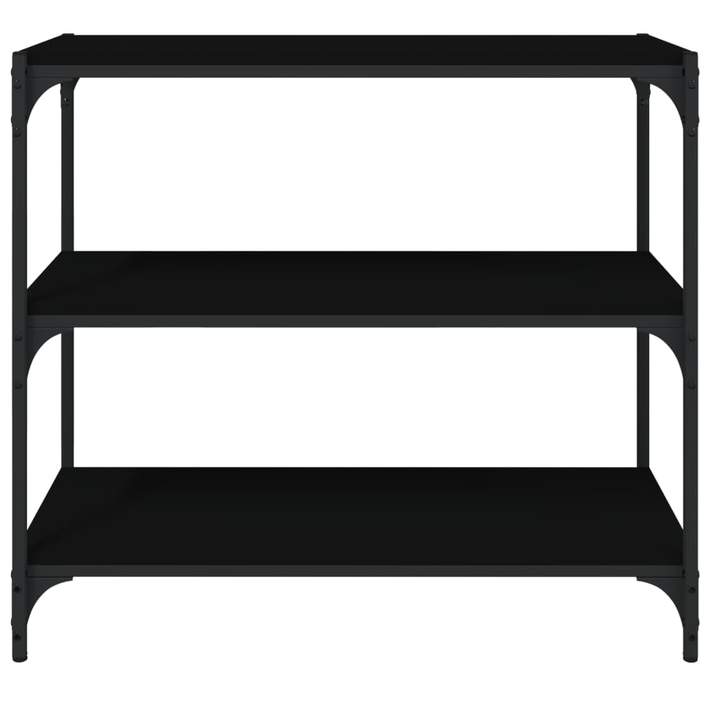 Bücherregal Schwarz 80x33x70,5 cm Holzwerkstoff und Stahl