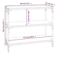 Thumbnail for Bücherregal Grau Sonoma 80x33x70,5 cm Holzwerkstoff und Stahl