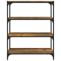 Thumbnail for Bücherregal Räuchereiche 80x33x100 cm Holzwerkstoff und Stahl