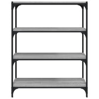 Thumbnail for Bücherregal Grau Sonoma 80x33x100 cm Holzwerkstoff und Stahl