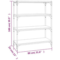 Thumbnail for Bücherregal Braun Eichen-Optik 80x33x100 cm Holzwerkstoff Stahl