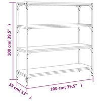 Thumbnail for Bücherregal Schwarz 100x33x100 cm Holzwerkstoff und Stahl