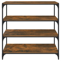 Thumbnail for Bücherregal Räuchereiche 100x33x100 cm Holzwerkstoff und Stahl