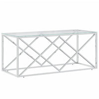 Thumbnail for Couchtisch 110x45x45 cm Edelstahl und Glas