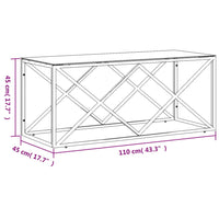 Thumbnail for Couchtisch 110x45x45 cm Edelstahl und Glas