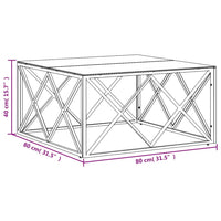 Thumbnail for Couchtisch 80x80x40 cm Edelstahl und Glas