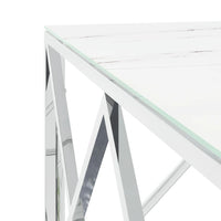 Thumbnail for Couchtisch Silbern 80x80x40 cm Edelstahl und Glas