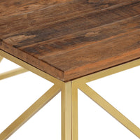 Thumbnail for Couchtisch Golden Edelstahl und Massivholz
